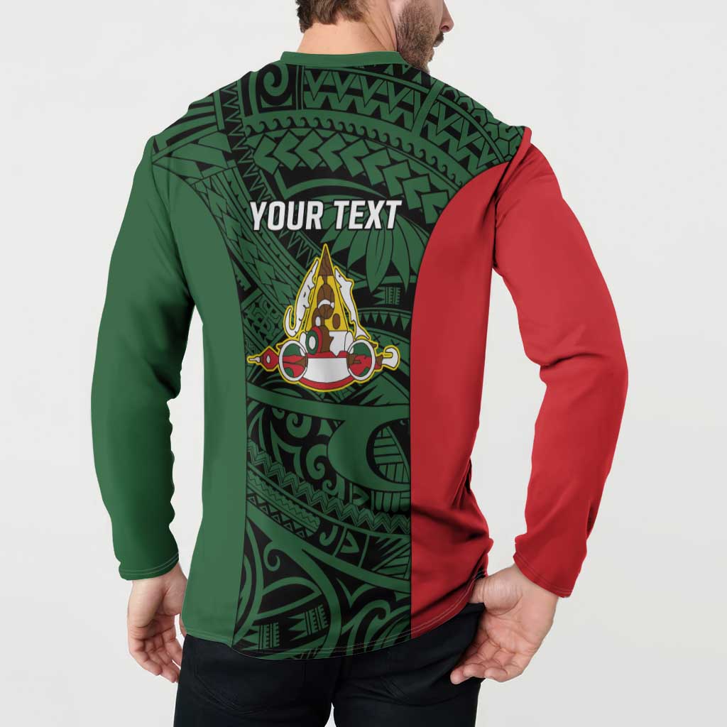 Personalised PNG East Sepik Province Button Sweatshirt Bird of Paradise Tattoo Flag Motif - Polynesian Pride