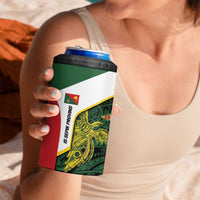 Personalised PNG East Sepik Province 4 in 1 Can Cooler Tumbler Bird of Paradise Tattoo Flag Motif LT9 - Polynesian Pride