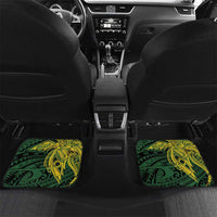 Personalised PNG East Sepik Province Car Mats Bird of Paradise Tattoo Flag Motif LT9 Set 2pcs - Back Green - Polynesian Pride