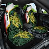 Personalised PNG East Sepik Province Car Seat Cover Bird of Paradise Tattoo Flag Motif LT9 One Size Green - Polynesian Pride