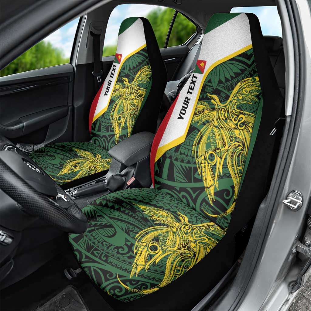 Personalised PNG East Sepik Province Car Seat Cover Bird of Paradise Tattoo Flag Motif LT9 - Polynesian Pride
