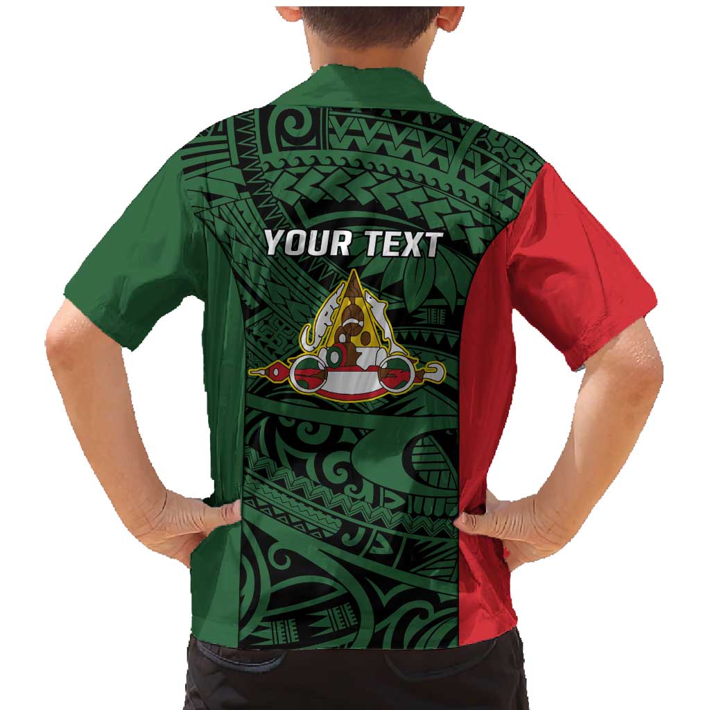 Personalised PNG East Sepik Province Family Matching Mermaid Dress and Hawaiian Shirt Bird of Paradise Tattoo Flag Motif LT9 - Polynesian Pride
