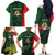 Personalised PNG East Sepik Province Family Matching Off The Shoulder Long Sleeve Dress and Hawaiian Shirt Bird of Paradise Tattoo Flag Motif - Polynesian Pride