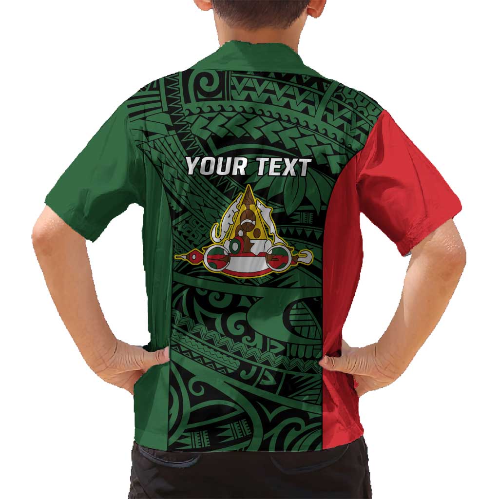 Personalised PNG East Sepik Province Family Matching Off Shoulder Short Dress and Hawaiian Shirt Bird of Paradise Tattoo Flag Motif LT9 - Polynesian Pride