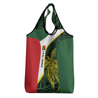 Personalised PNG East Sepik Province Grocery Bag Bird of Paradise Tattoo Flag Motif LT9 - Polynesian Pride
