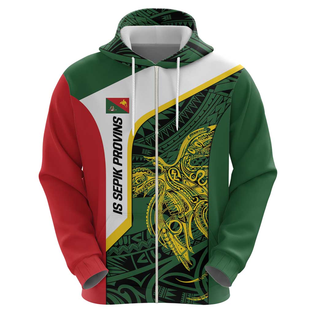 Personalised PNG East Sepik Province Hoodie Bird of Paradise Tattoo Flag Motif LT9 - Polynesian Pride