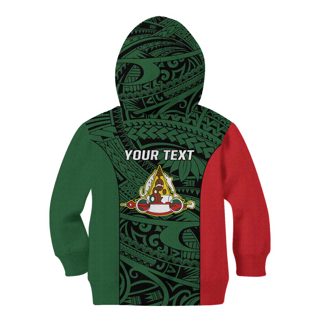 Personalised PNG East Sepik Province Kid Hoodie Bird of Paradise Tattoo Flag Motif LT9 - Polynesian Pride