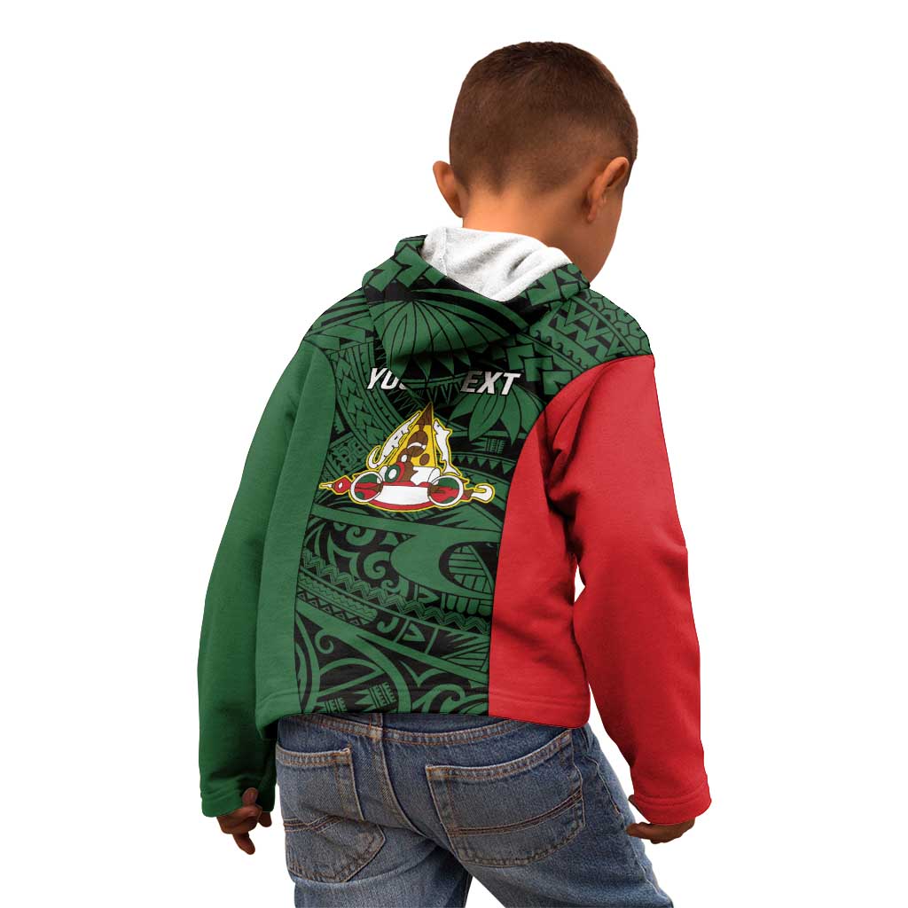 Personalised PNG East Sepik Province Kid Hoodie Bird of Paradise Tattoo Flag Motif LT9 - Polynesian Pride