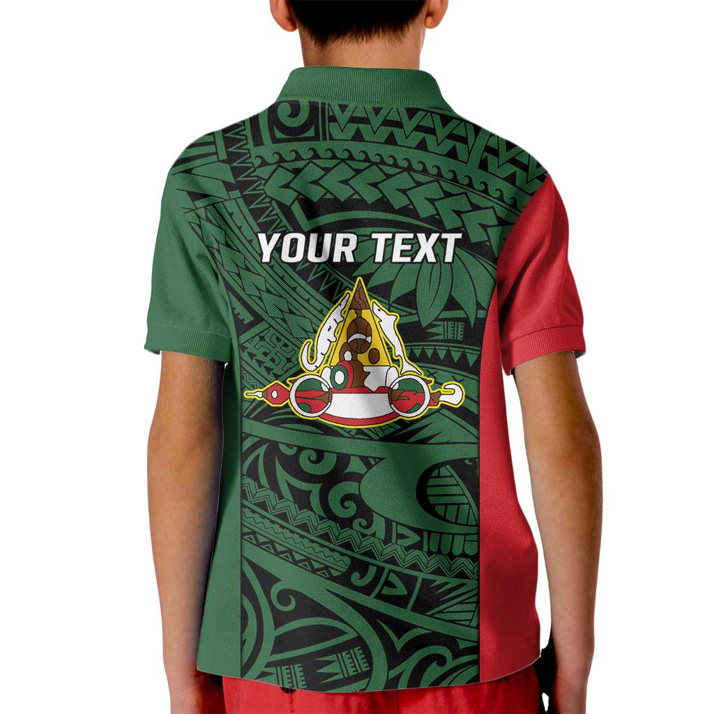 Personalised PNG East Sepik Province Kid Polo Shirt Bird of Paradise Tattoo Flag Motif LT9 - Polynesian Pride