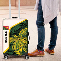 Personalised PNG East Sepik Province Luggage Cover Bird of Paradise Tattoo Flag Motif LT9 Green - Polynesian Pride