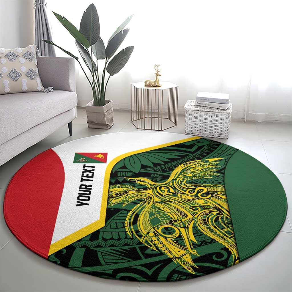 Personalised PNG East Sepik Province Round Carpet Bird of Paradise Tattoo Flag Motif LT9 - Polynesian Pride