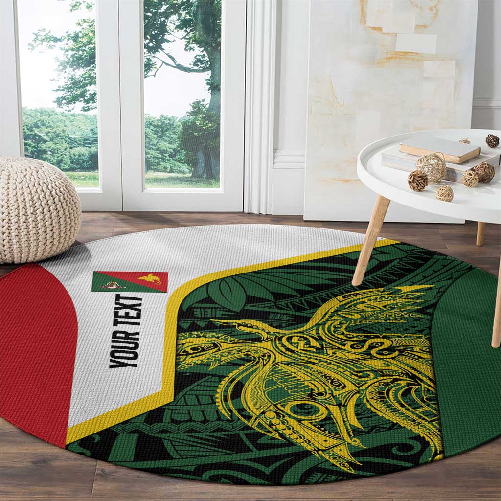 Personalised PNG East Sepik Province Round Carpet Bird of Paradise Tattoo Flag Motif LT9 - Polynesian Pride