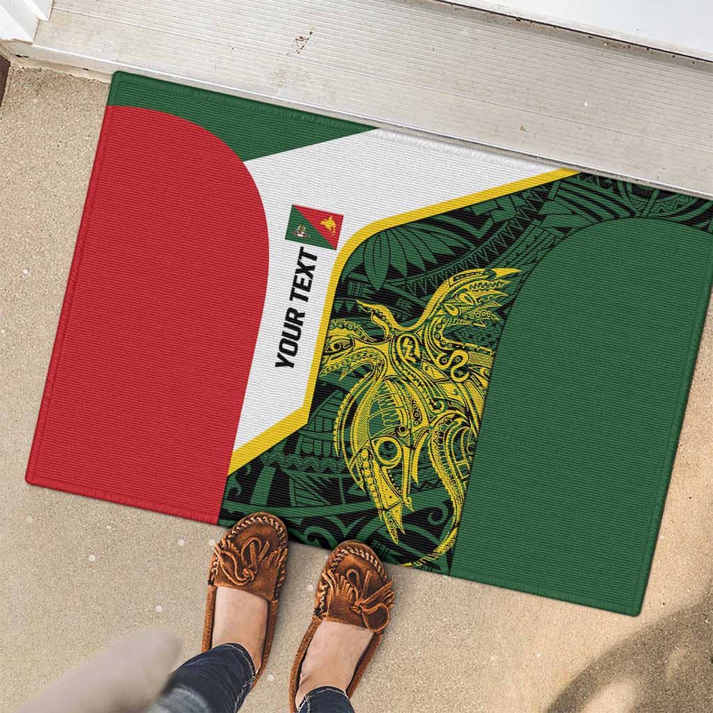 Personalised PNG East Sepik Province Rubber Doormat Bird of Paradise Tattoo Flag Motif LT9 - Polynesian Pride