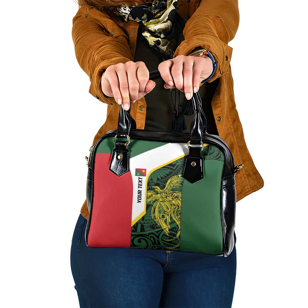 Personalised PNG East Sepik Province Shoulder Handbag Bird of Paradise Tattoo Flag Motif - Polynesian Pride