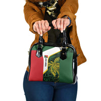 Personalised PNG East Sepik Province Shoulder Handbag Bird of Paradise Tattoo Flag Motif LT9 One Size Green - Polynesian Pride
