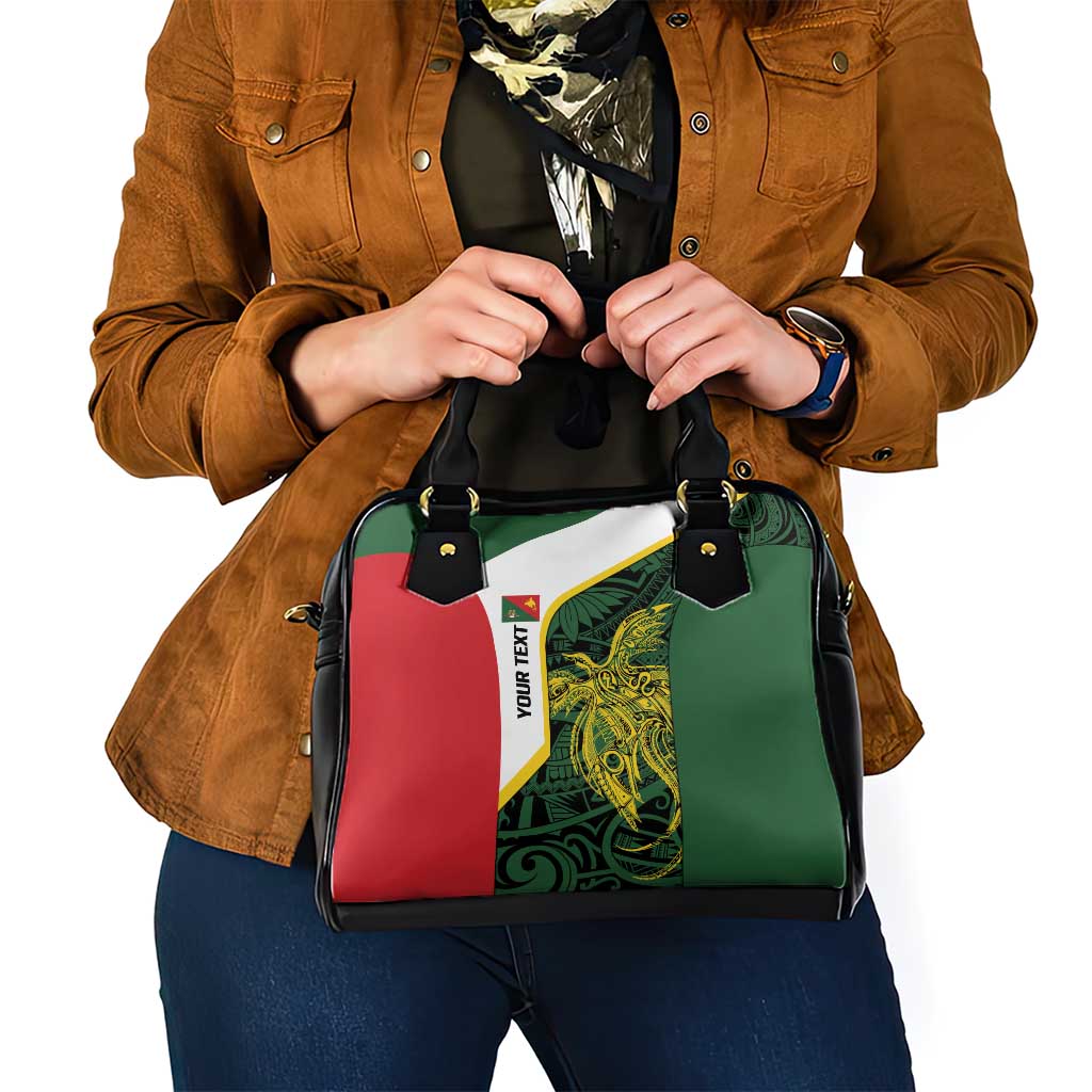 Personalised PNG East Sepik Province Shoulder Handbag Bird of Paradise Tattoo Flag Motif LT9 - Polynesian Pride