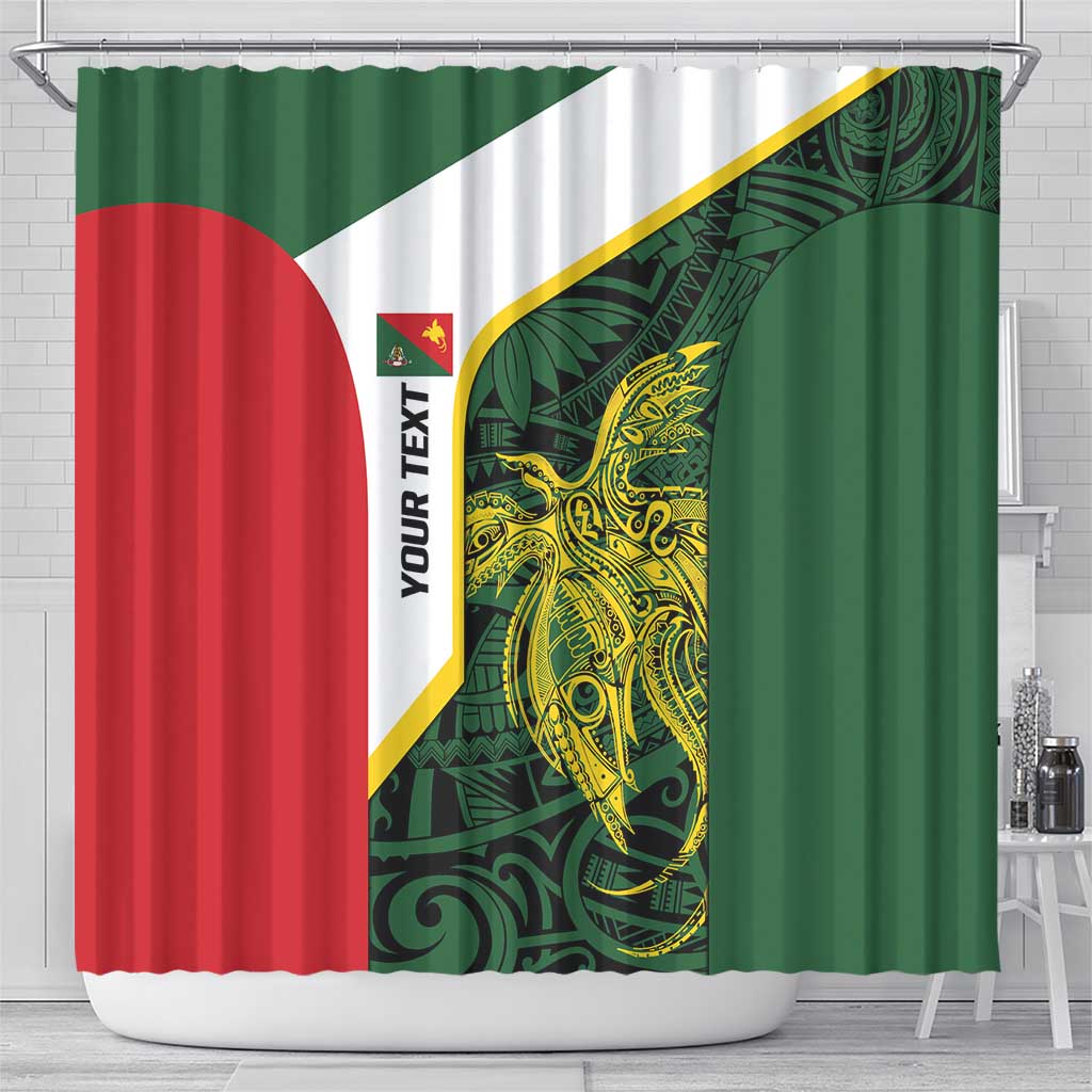 Personalised PNG East Sepik Province Shower Curtain Bird of Paradise Tattoo Flag Motif LT9 - Polynesian Pride