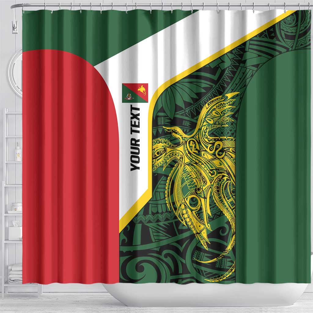 Personalised PNG East Sepik Province Shower Curtain Bird of Paradise Tattoo Flag Motif LT9 - Polynesian Pride