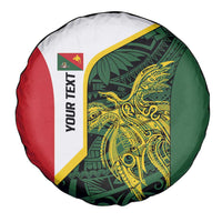 Personalised PNG East Sepik Province Spare Tire Cover Bird of Paradise Tattoo Flag Motif LT9 - Polynesian Pride