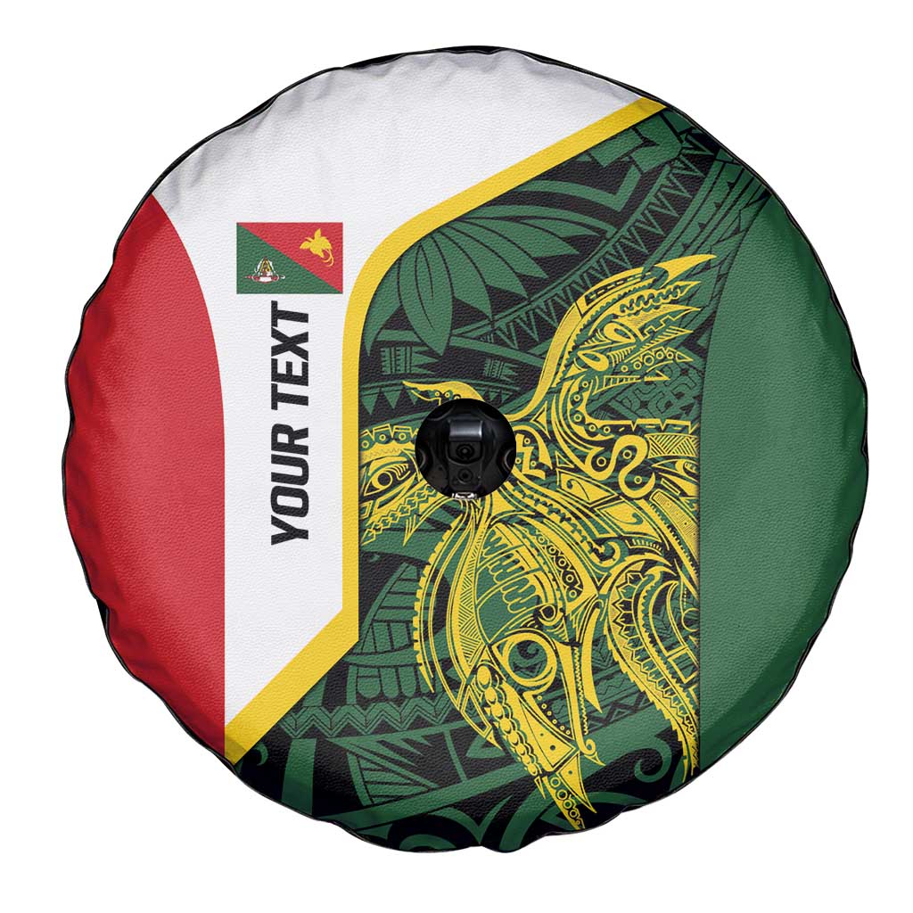 Personalised PNG East Sepik Province Spare Tire Cover Bird of Paradise Tattoo Flag Motif LT9 - Polynesian Pride