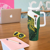 Personalised PNG East Sepik Province Tumbler With Handle Bird of Paradise Tattoo Flag Motif LT9 - Polynesian Pride