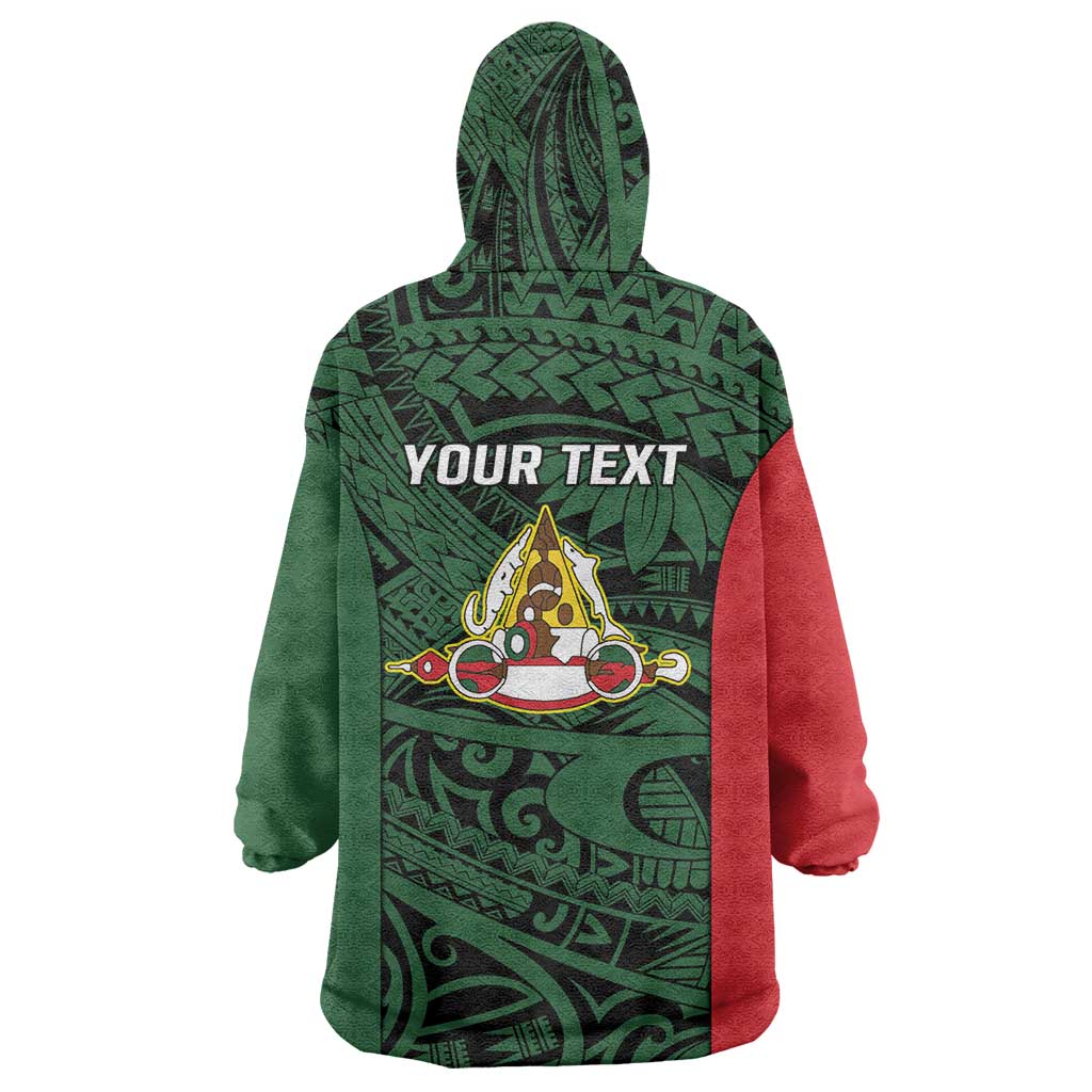 Personalised PNG East Sepik Province Wearable Blanket Hoodie Bird of Paradise Tattoo Flag Motif LT9 - Polynesian Pride