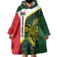 Personalised PNG East Sepik Province Wearable Blanket Hoodie Bird of Paradise Tattoo Flag Motif LT9 - Polynesian Pride