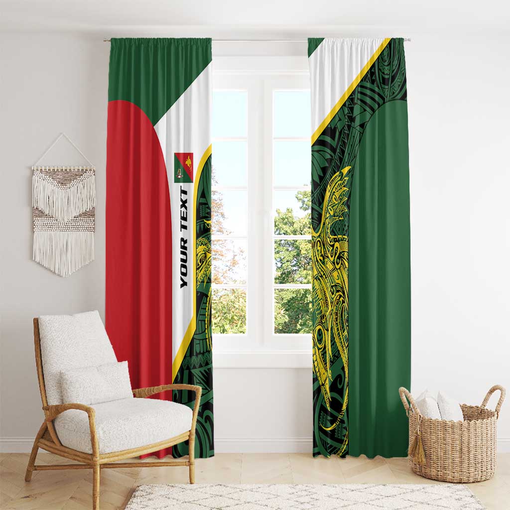 Personalised PNG East Sepik Province Window Curtain Bird of Paradise Tattoo Flag Motif LT9 - Polynesian Pride