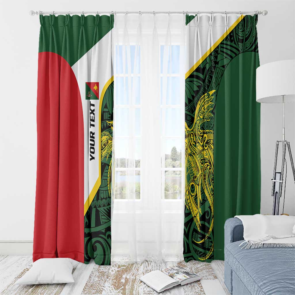 Personalised PNG East Sepik Province Window Curtain Bird of Paradise Tattoo Flag Motif LT9 - Polynesian Pride