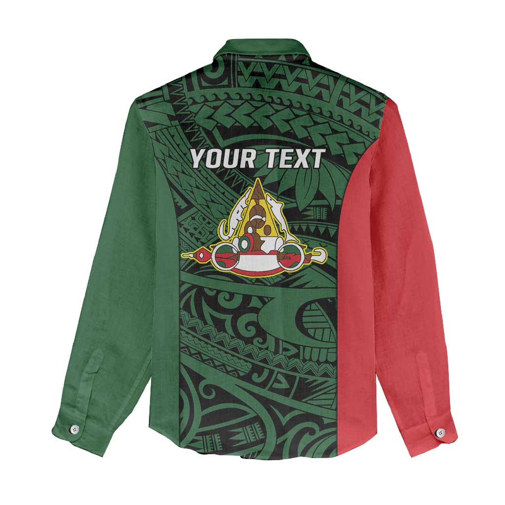 Personalised PNG East Sepik Province Women Casual Shirt Bird of Paradise Tattoo Flag Motif LT9 - Polynesian Pride