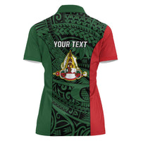 Personalised PNG East Sepik Province Women Polo Shirt Bird of Paradise Tattoo Flag Motif LT9 - Polynesian Pride