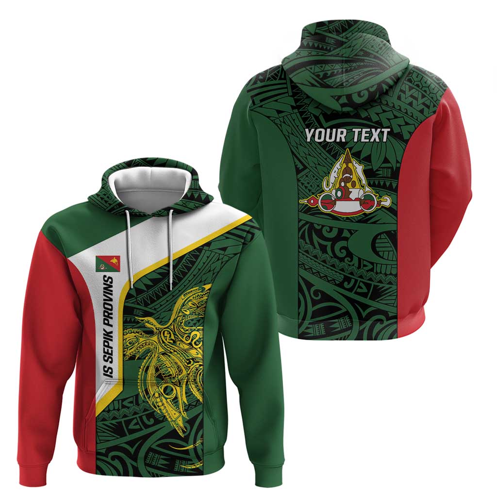 Personalised PNG East Sepik Province Zip Hoodie Bird of Paradise Tattoo Flag Motif LT9 - Polynesian Pride
