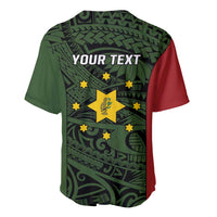 Personalised PNG Eastern Highlands Baseball Jersey Bird of Paradise Tattoo Flag Motif - Polynesian Pride