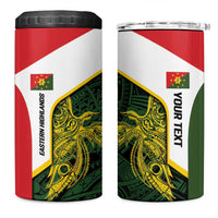 Personalised PNG Eastern Highlands 4 in 1 Can Cooler Tumbler Bird of Paradise Tattoo Flag Motif LT9 One Size: 16 oz Green - Polynesian Pride