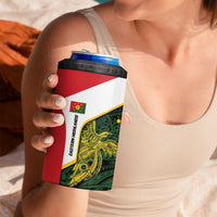 Personalised PNG Eastern Highlands 4 in 1 Can Cooler Tumbler Bird of Paradise Tattoo Flag Motif LT9 - Polynesian Pride