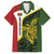 Personalised PNG Eastern Highlands Family Matching Off The Shoulder Long Sleeve Dress and Hawaiian Shirt Bird of Paradise Tattoo Flag Motif - Polynesian Pride