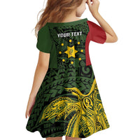 Personalised PNG Eastern Highlands Family Matching Off Shoulder Short Dress and Hawaiian Shirt Bird of Paradise Tattoo Flag Motif LT9 - Polynesian Pride