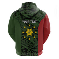 Personalised PNG Eastern Highlands Hoodie Bird of Paradise Tattoo Flag Motif - Polynesian Pride