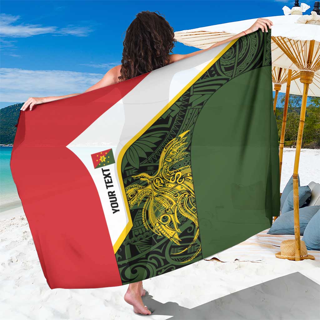 Personalised PNG Eastern Highlands Sarong Bird of Paradise Tattoo Flag Motif - Polynesian Pride