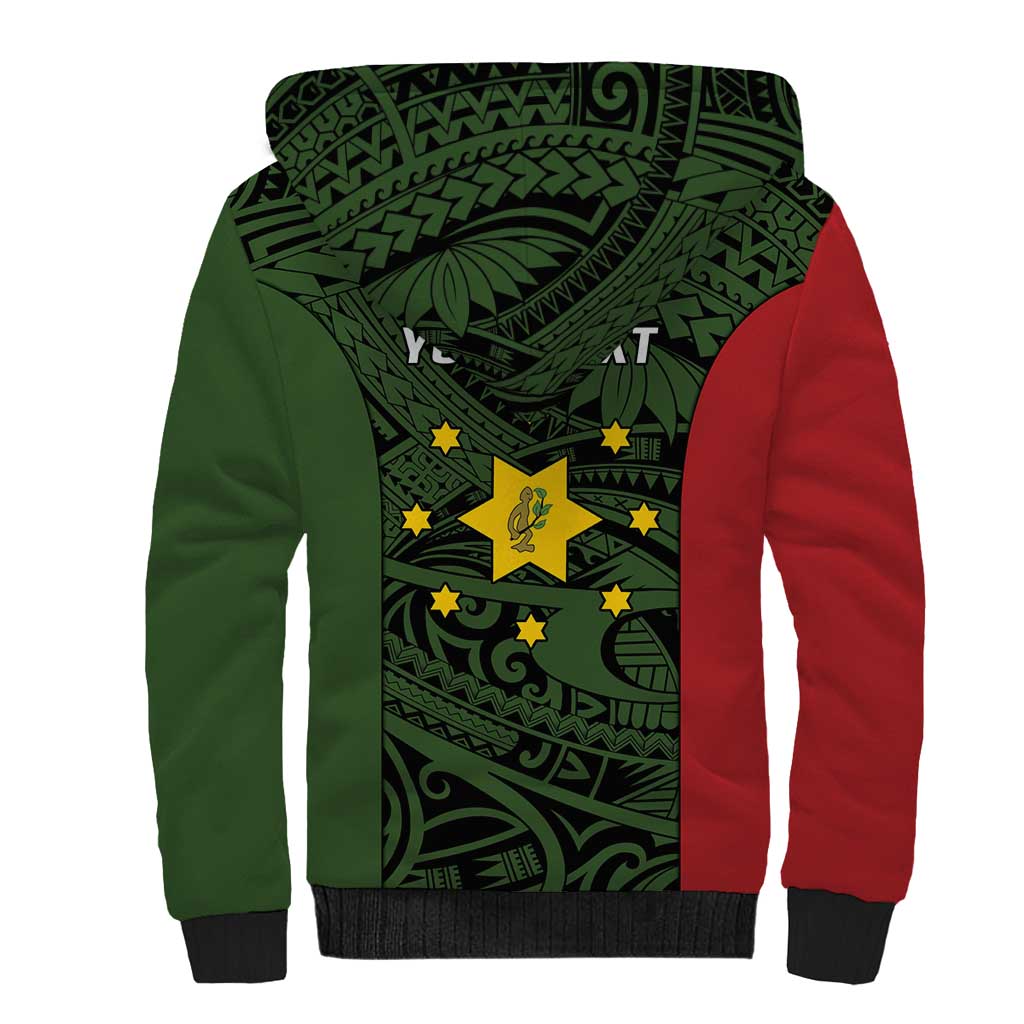 Personalised PNG Eastern Highlands Sherpa Hoodie Bird of Paradise Tattoo Flag Motif LT9 - Polynesian Pride