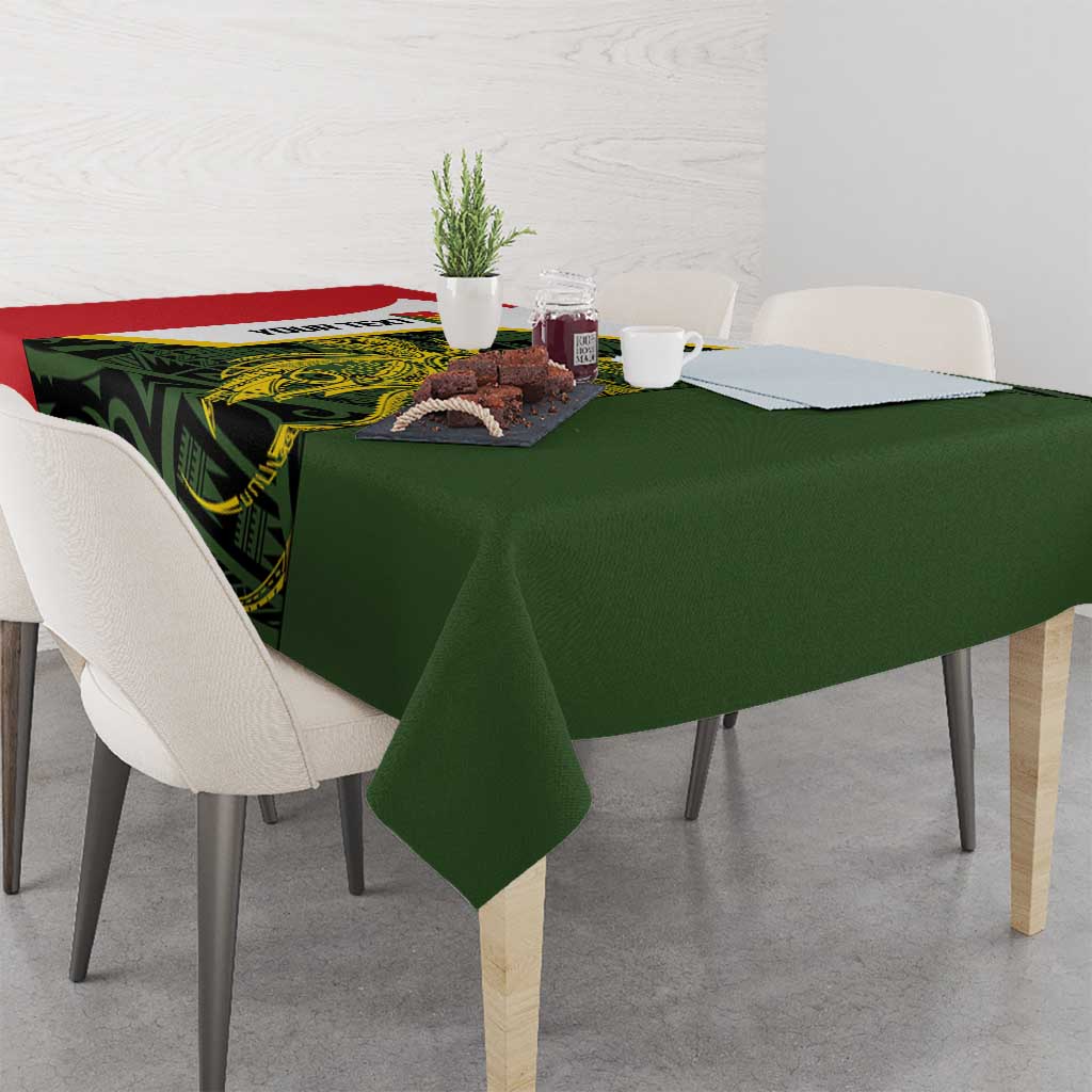 Personalised PNG Eastern Highlands Tablecloth Bird of Paradise Tattoo Flag Motif - Polynesian Pride