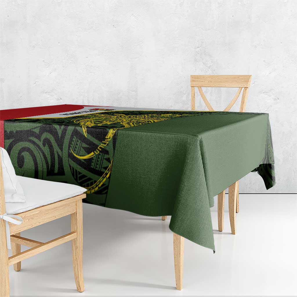 Personalised PNG Eastern Highlands Tablecloth Bird of Paradise Tattoo Flag Motif - Polynesian Pride