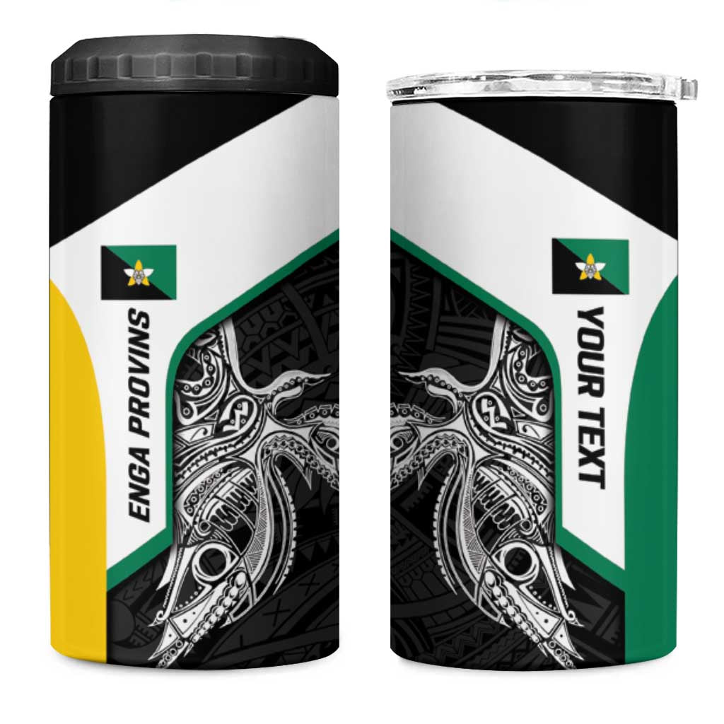 Personalised PNG Enga Province 4 in 1 Can Cooler Tumbler Bird of Paradise Tattoo Flag Motif LT9 One Size: 16 oz Green - Polynesian Pride