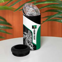 Personalised PNG Enga Province 4 in 1 Can Cooler Tumbler Bird of Paradise Tattoo Flag Motif LT9 - Polynesian Pride