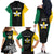 Personalised PNG Enga Province Family Matching Off The Shoulder Long Sleeve Dress and Hawaiian Shirt Bird of Paradise Tattoo Flag Motif - Polynesian Pride