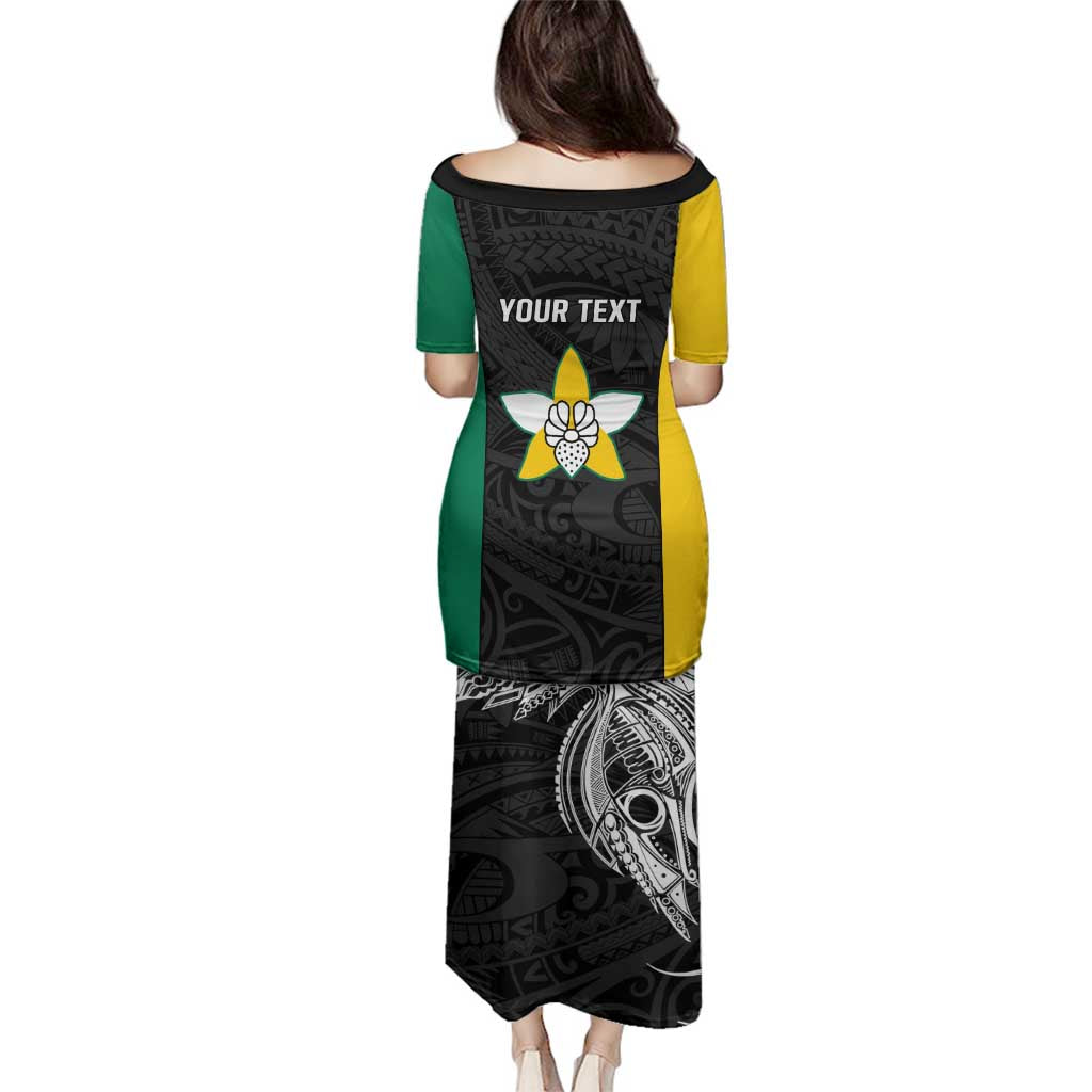 Personalised PNG Enga Province Family Matching Puletasi and Hawaiian Shirt Bird of Paradise Tattoo Flag Motif LT9 - Polynesian Pride