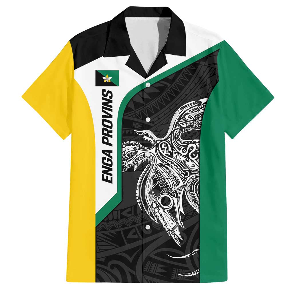 Personalised PNG Enga Province Family Matching Tank Maxi Dress and Hawaiian Shirt Bird of Paradise Tattoo Flag Motif LT9 Dad's Shirt - Short Sleeve Green - Polynesian Pride