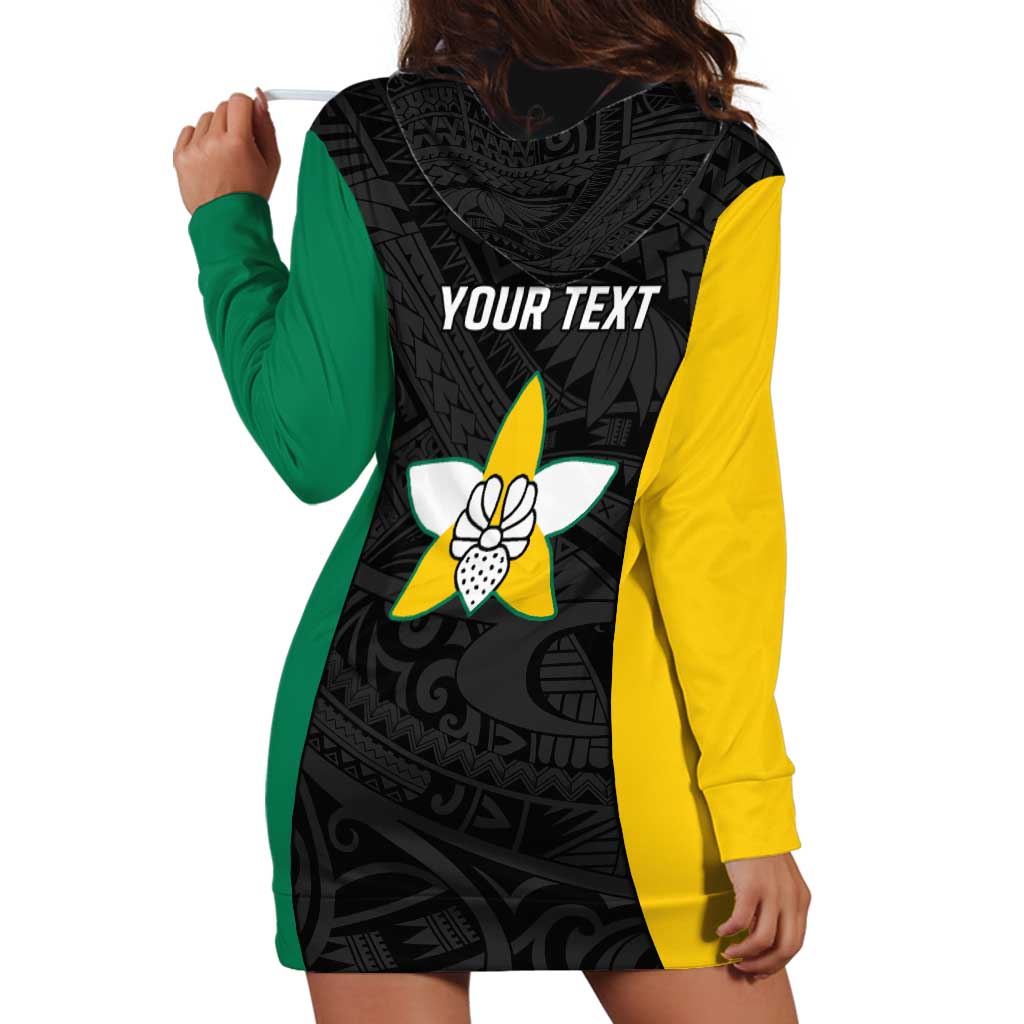 Personalised PNG Enga Province Hoodie Dress Bird of Paradise Tattoo Flag Motif LT9 - Polynesian Pride
