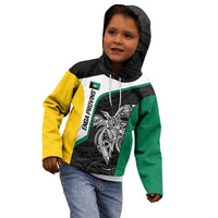 Personalised PNG Enga Province Kid Hoodie Bird of Paradise Tattoo Flag Motif LT9 - Polynesian Pride
