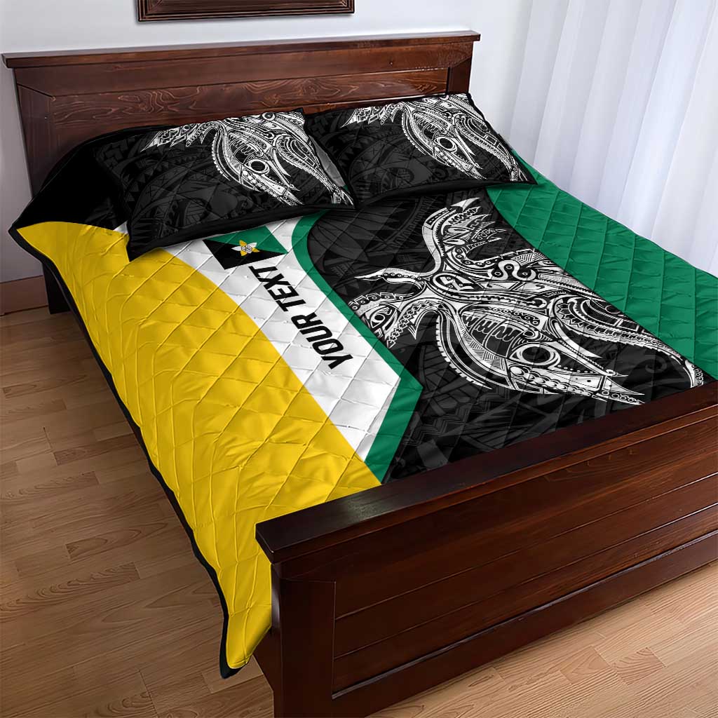 Personalised PNG Enga Province Quilt Bed Set Bird of Paradise Tattoo Flag Motif - Polynesian Pride